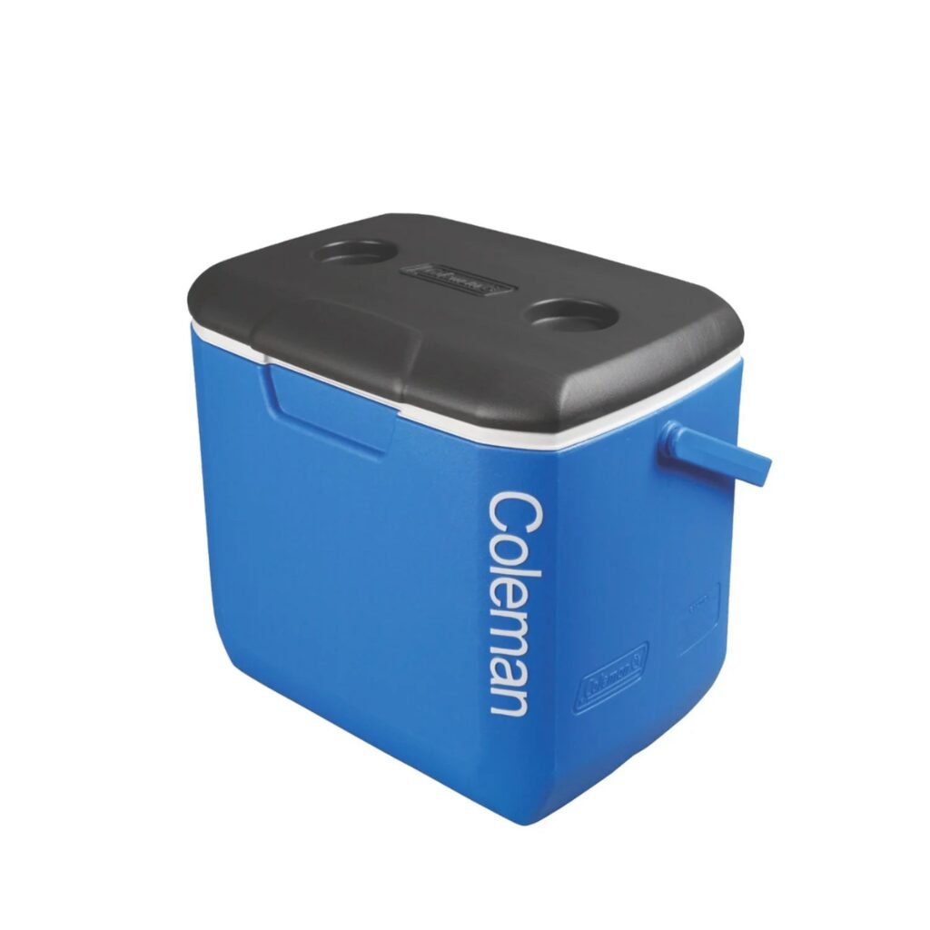 Coleman 30QT Performance Hard Cooler – 28L Ice Box with Swing-Up Handle & Drain Plug, Blue