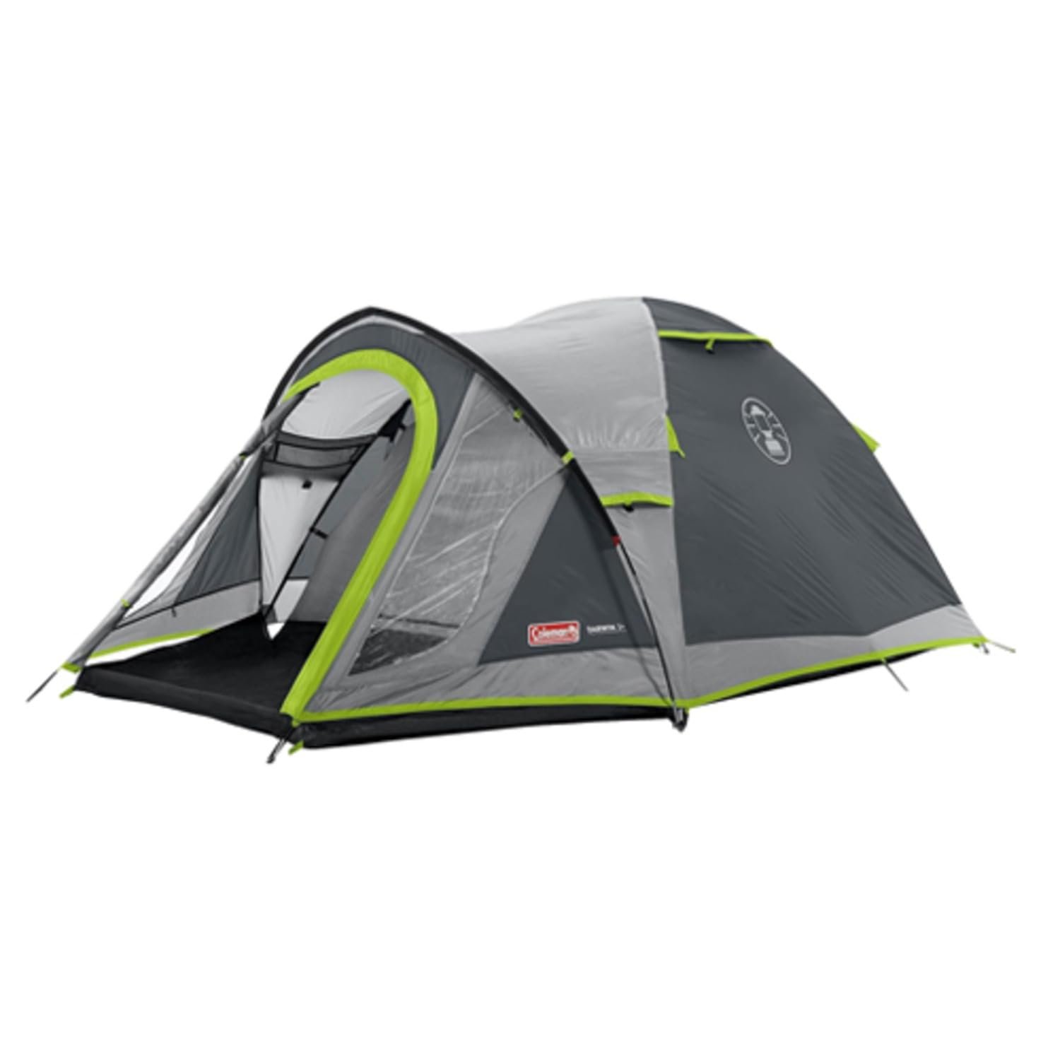 Coleman Darwin 3+ Camping Tent | 3 Person | Extended Porch Gear Storage | Full Waterproof Fly | 5-10 Min Setup | All-Season Polyester Dome | Green