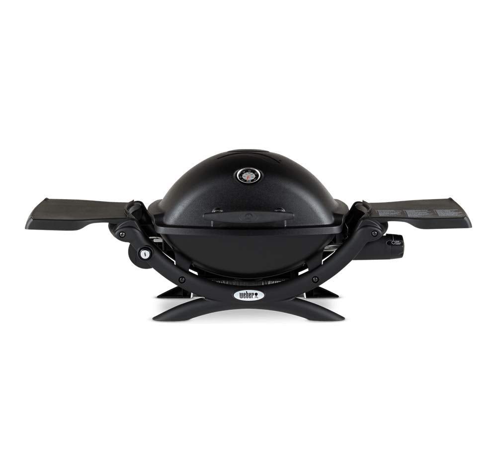 Weber Q1200 Portable Gas Grill | 8,500 BTU | 189 sq in | Single Burner | Porcelain Cast-Iron Grates | Electronic Ignition | Black | LPG