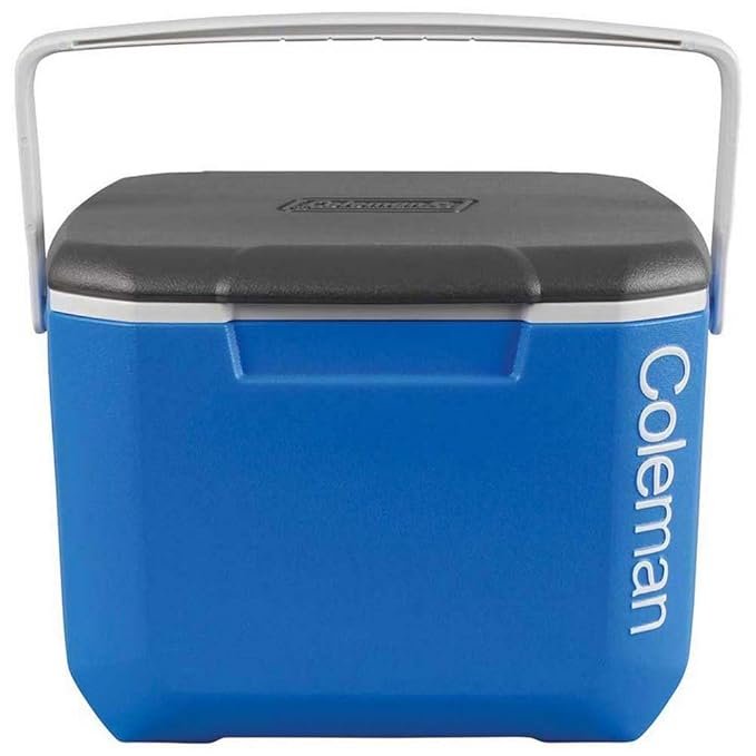 Coleman 16QT Rigid Performance Cooler | 15L Compact Hard Ice Box | Carry Handle | Drain Plug | For Day Trips & Personal Use | Blue