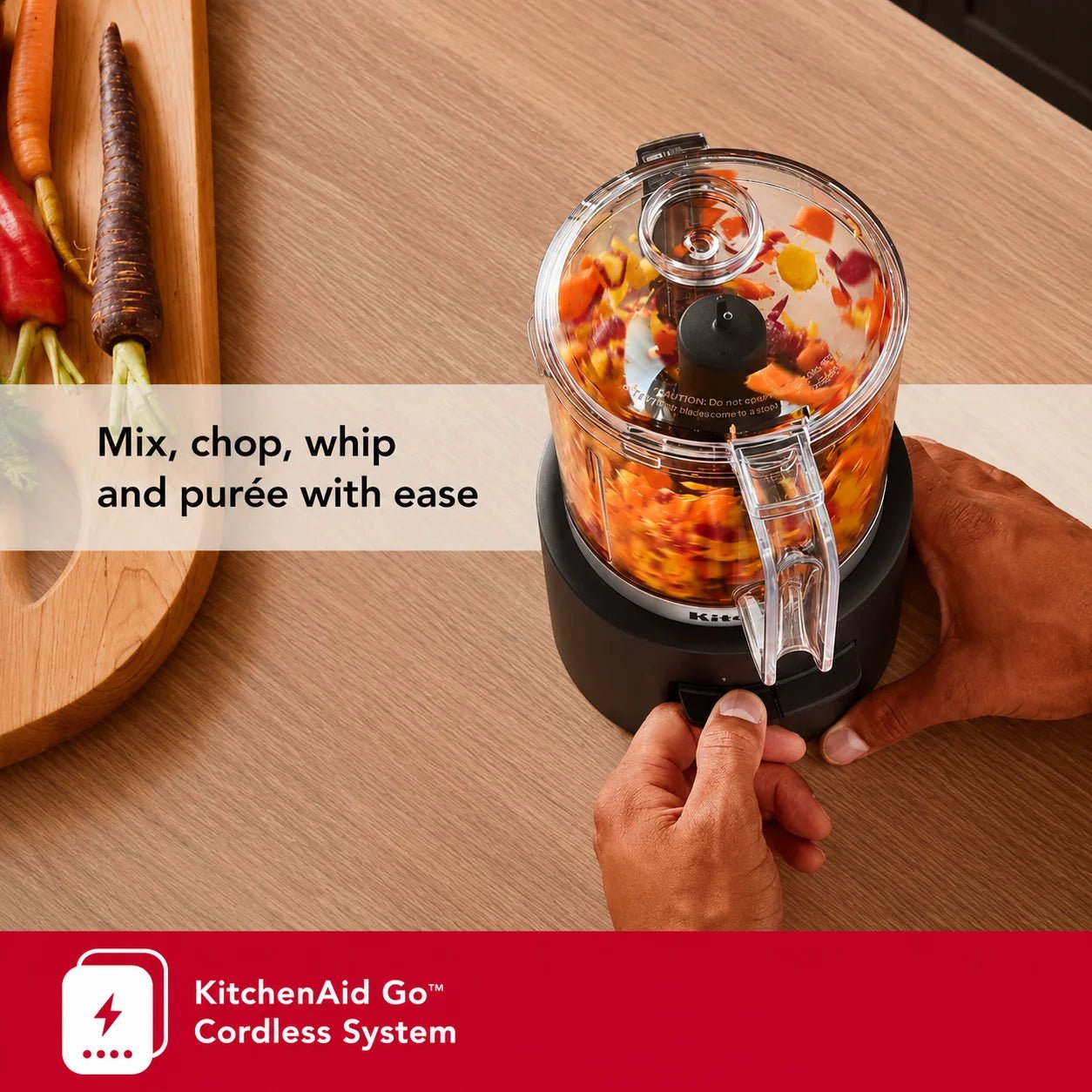 KitchenAid Go Cordless Mini Food Processor with Battery – 1.18L, Black Matte - Image 6