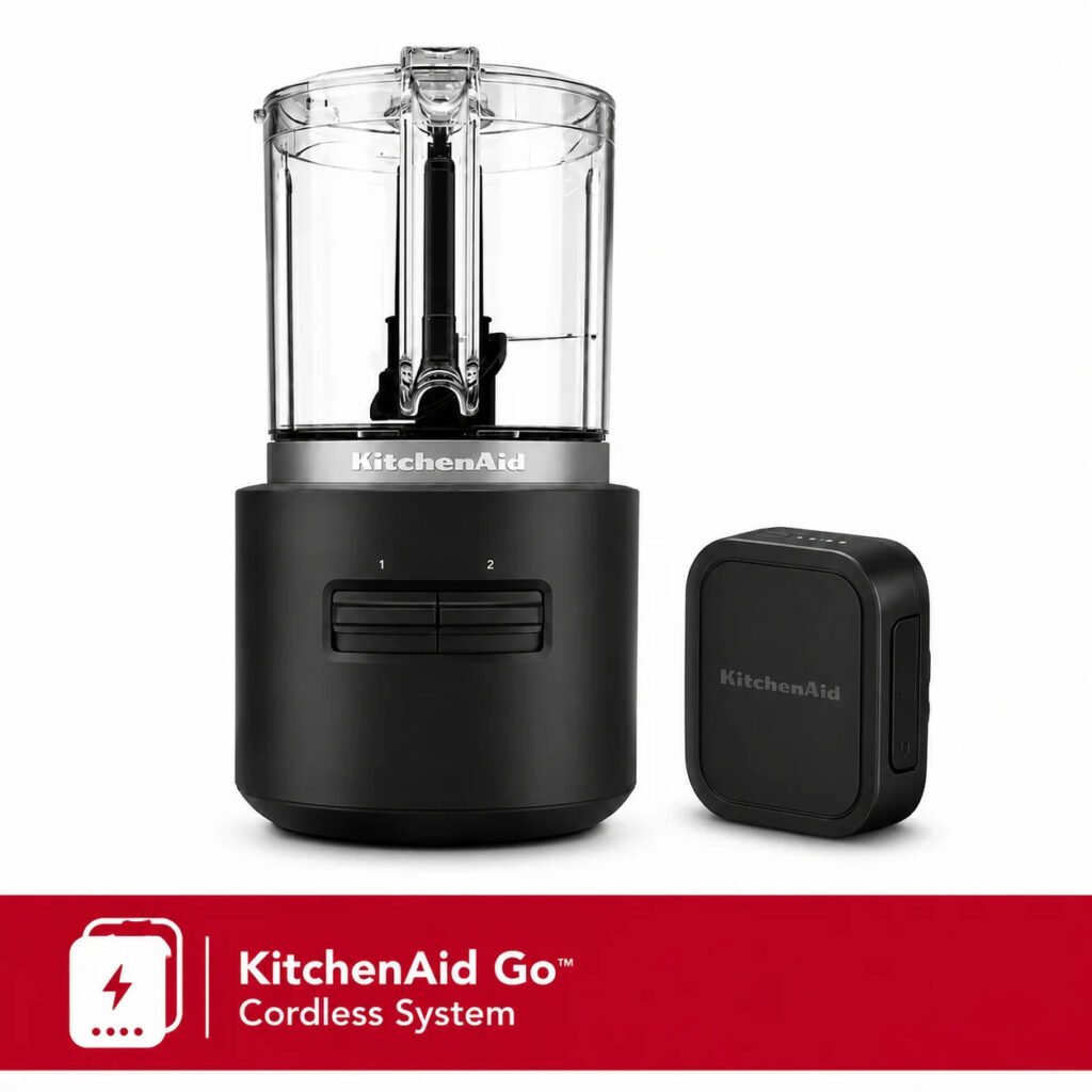 KitchenAid Go Cordless Mini Food Processor with Battery – 1.18L, Black Matte
