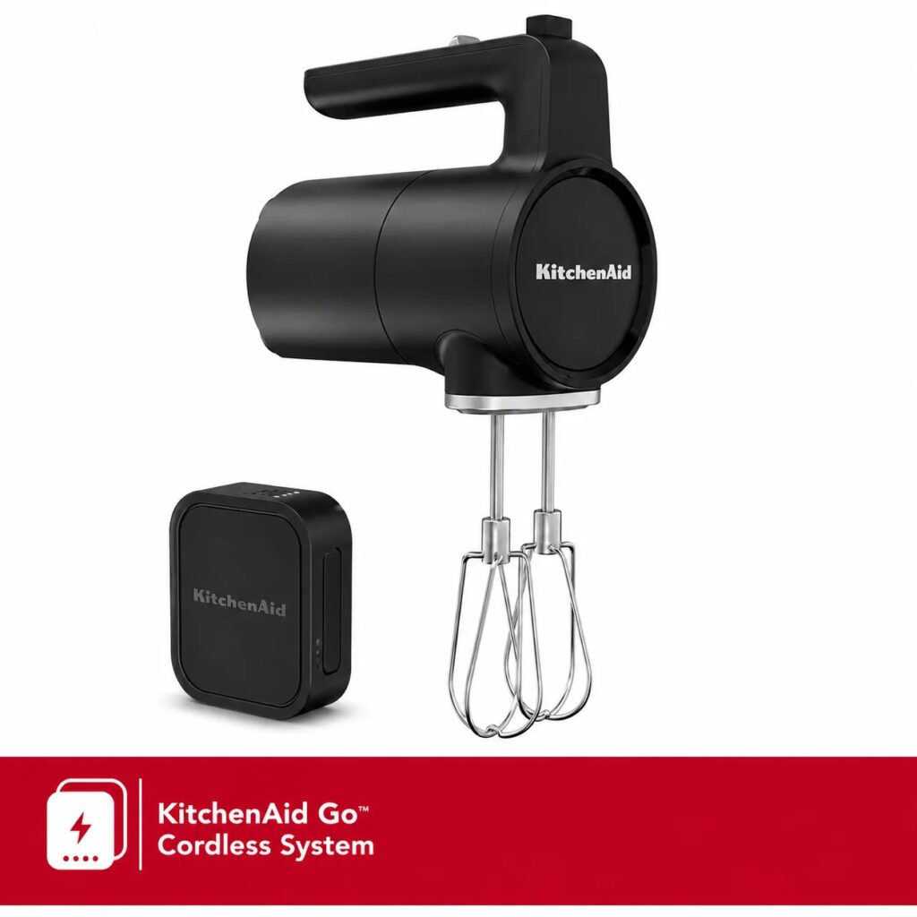 KitchenAid Go Cordless 7-Speed Hand Mixer with Battery, Black Matte