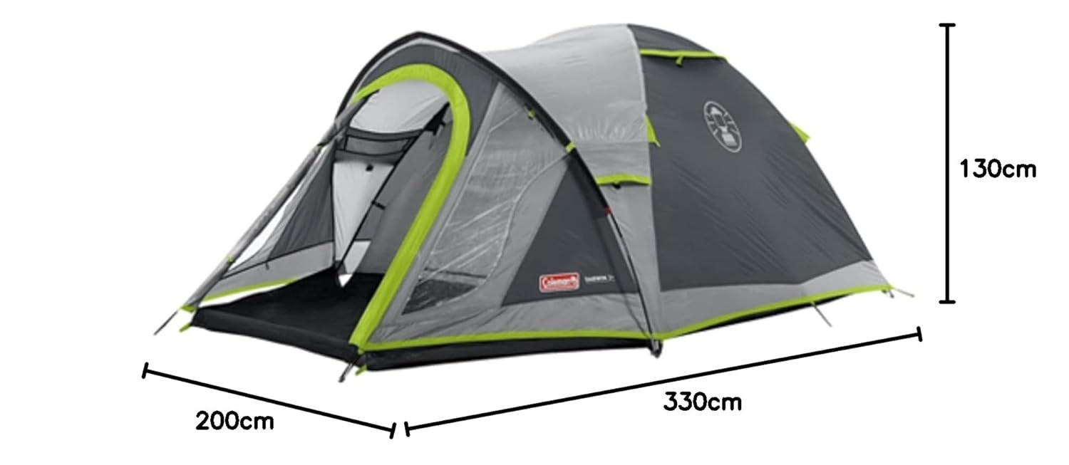 Coleman Darwin 3+ Camping Tent | 3 Person | Extended Porch Gear Storage | Full Waterproof Fly | 5-10 Min Setup | All-Season Polyester Dome | Green - Image 5