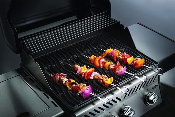 Napoleon Pro Shish-Kebab Skewers (70015) | Set of 12 | Flat Stainless Steel | Crimped Ends Hold Food in Place | For Seekh, Paneer & Tikka | All Napoleon Grills - Image 3