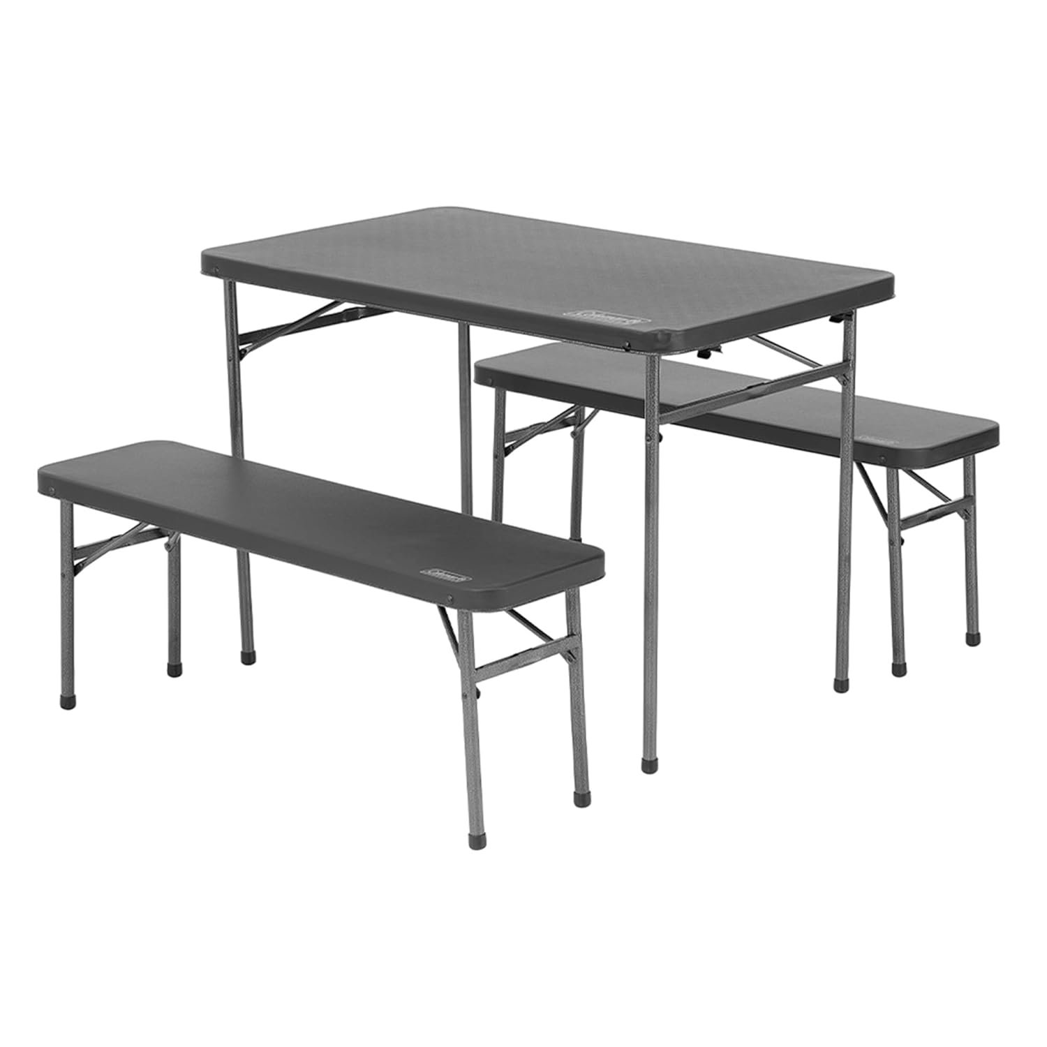 Coleman Pack-Away 4 Person Folding Table & Chair Set | All-in-One Steel Frame | Integrated Carry Unit | 5-Min Setup | For Camping & Outdoor Dining | White/Green - Image 4