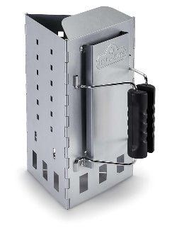 Napoleon Metal Charcoal Chimney Starter (67801) | Folding Triangle Base | 30% Faster Lighting | No Lighter Fluid | Compact Storage | Silver