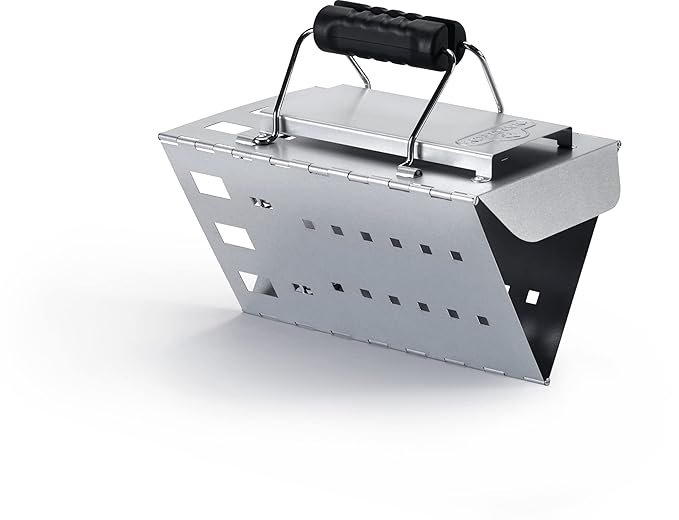 Napoleon Metal Charcoal Chimney Starter (67801) | Folding Triangle Base | 30% Faster Lighting | No Lighter Fluid | Compact Storage | Silver - Image 6