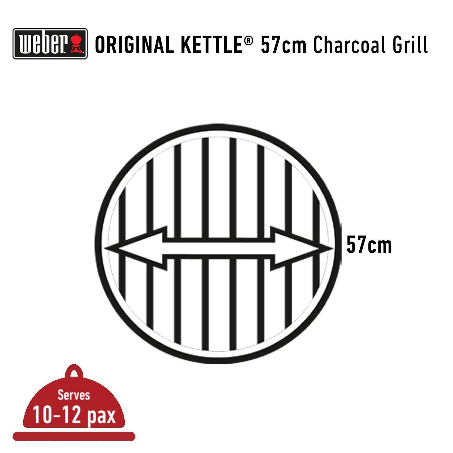 Weber Original Kettle Charcoal Grill | 57cm | 2,552 cm² | One-Touch Cleaning | Built-In Thermometer | For 6-8 People | Iconic Kettle BBQ - Image 6