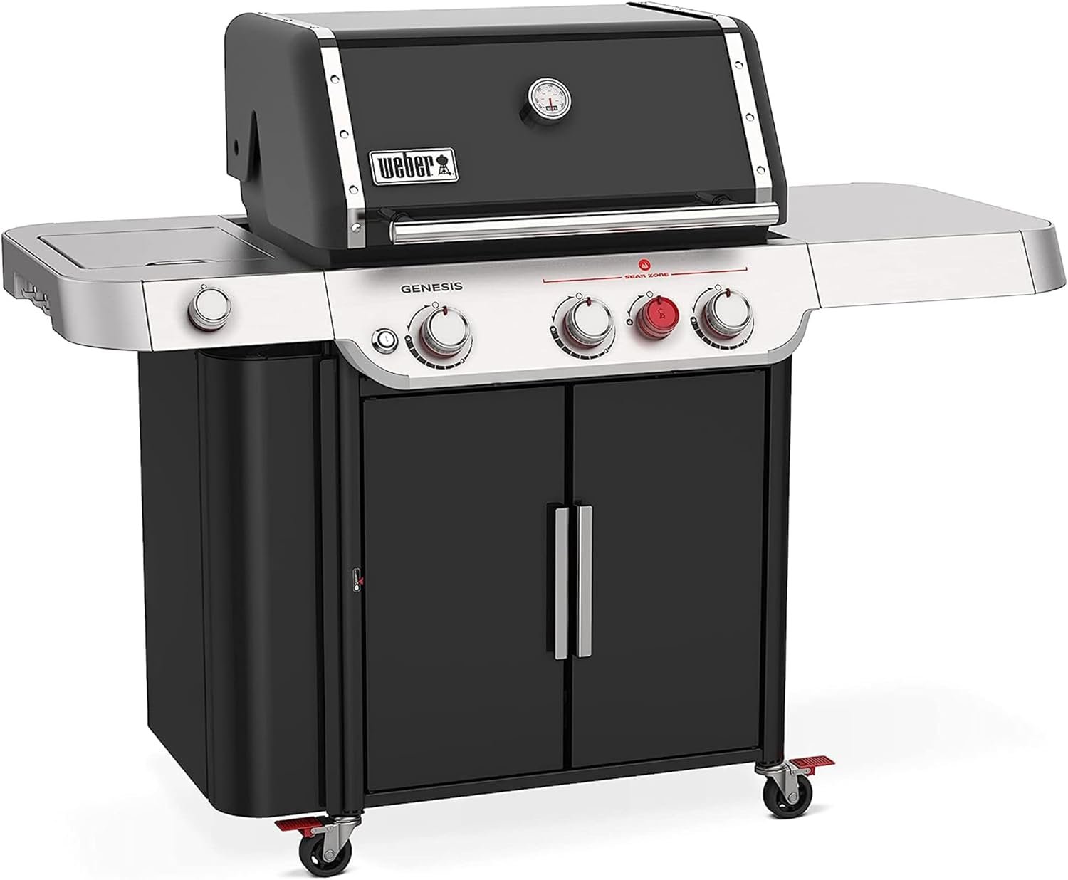 Weber Genesis E-335 Gas Grill | 3 Burners | Sear Zone | Side Burner | Porcelain Cast-Iron Grates | iGrill Compatible | For 4-8 People | LPG - Image 3