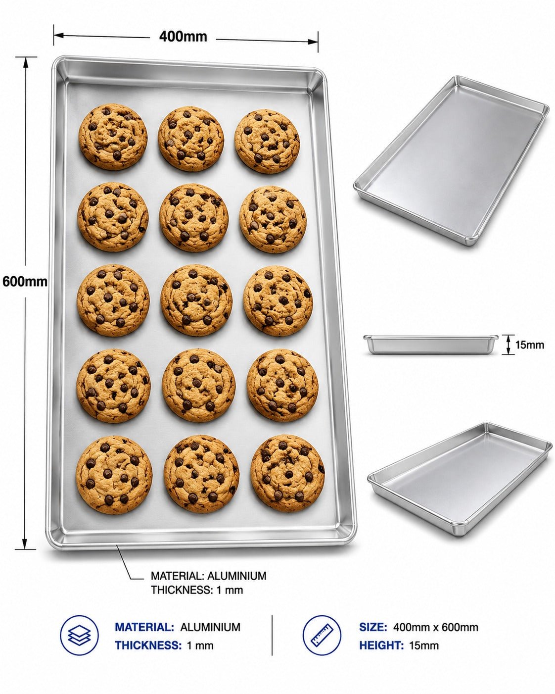 Baking Tray 600 × 400 mm for Deck & Convection Ovens - Image 3