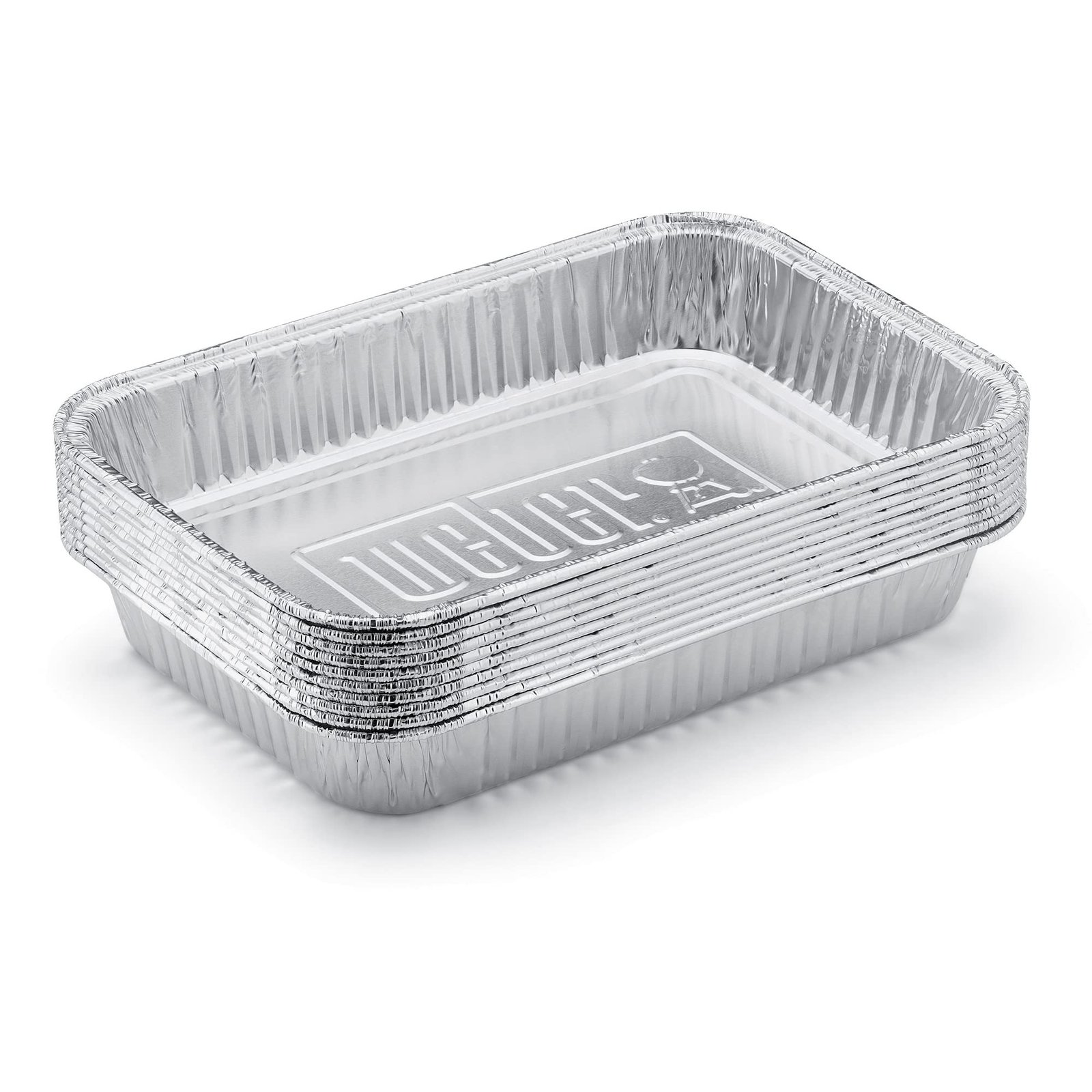 Weber Drip Pans Small | Disposable Aluminium | For Compact & Q-Series Weber Grills | Drip Tray Liner | Catch Drippings | Easy Cleanup | Pack
