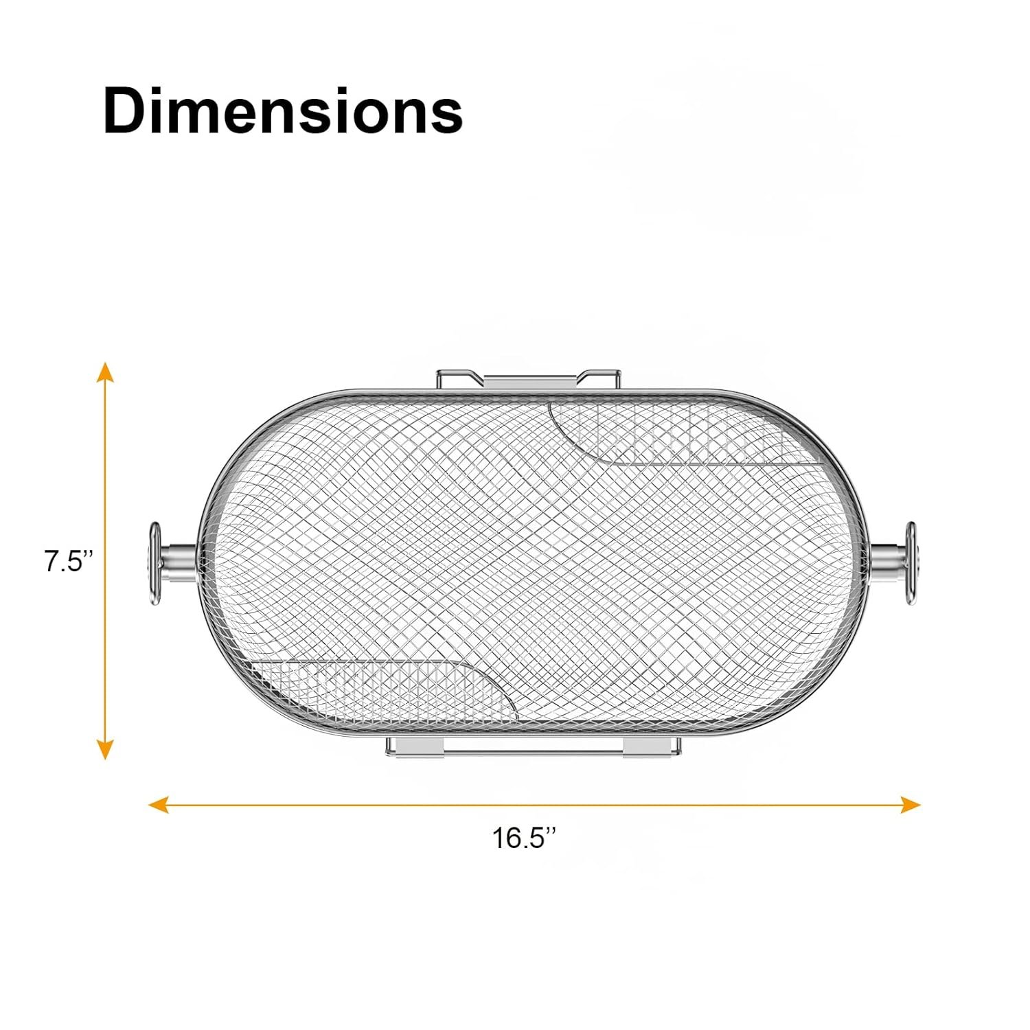 Napoleon Rotisserie Grill Basket (64000) | Stainless Steel Tumbling Basket | For Wings, Shrimp & Vegetables | Fits Napoleon & Most Spit Rods | Rotisserie Cooking - Image 7