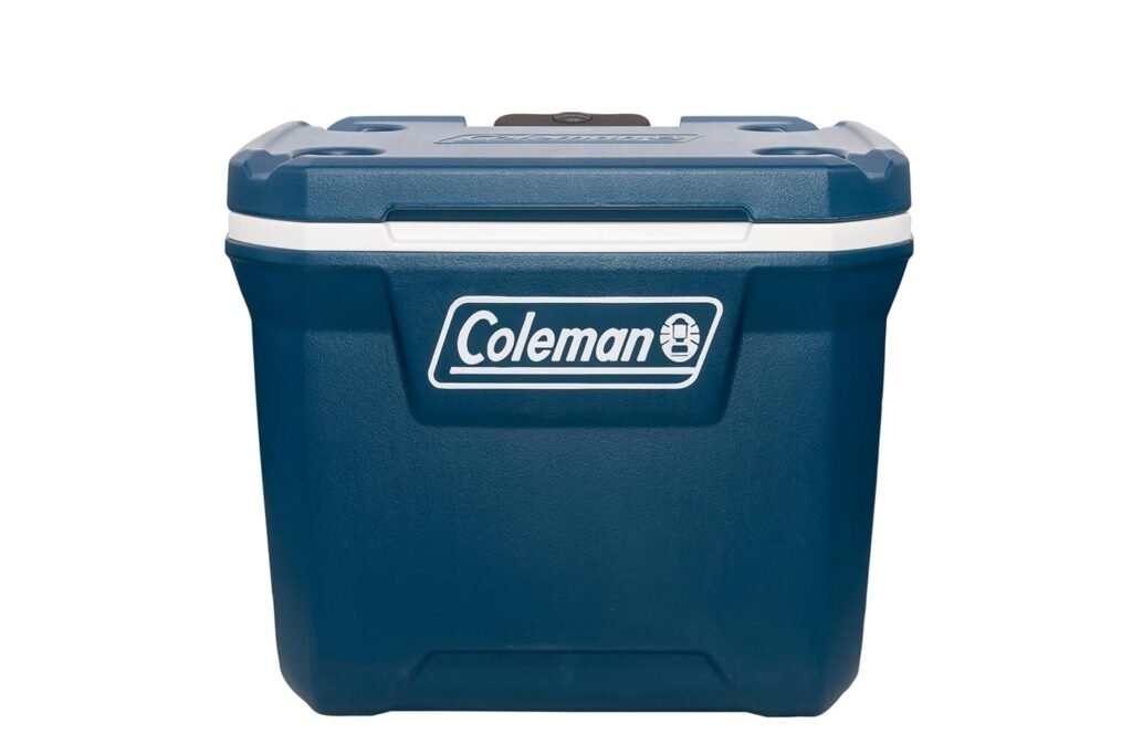 Coleman Xtreme 50QT Wheeled Cooler | 47L / 50QT | Holds 84 Cans | Ice 5 Days at 32°C | Wheels & Handle | Have-A-Seat Lid | Blue