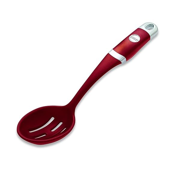 KitchenAid Silicone Slotted Spoon | Heat-Resistant to 290°C | Drains Liquid | Non-Stick Safe | Dishwasher-Safe | For Vegetables, Pasta & Rice | Empire Red