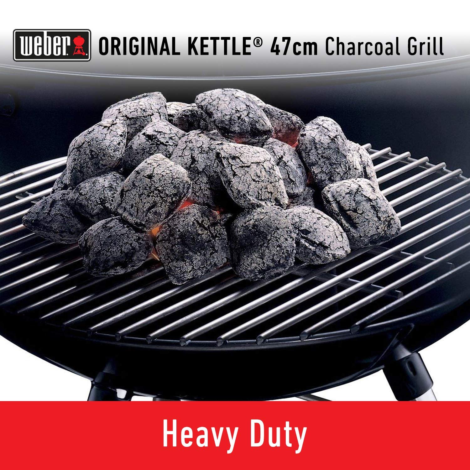 Weber Original Kettle Charcoal Grill | 47cm | 1,548 cm² | One-Touch Cleaning | Built-In Thermometer | For 4-6 People | Classic BBQ Kettle - Image 7