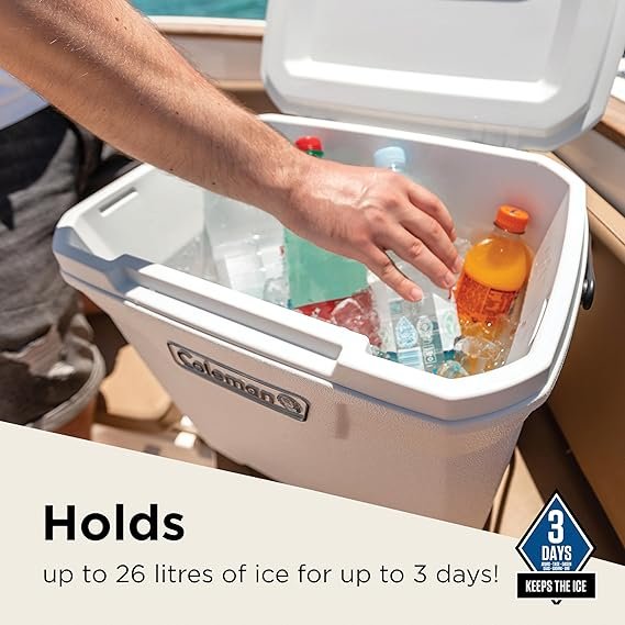 Coleman 28QT Xtreme Marine Cooler – 26.4L Ice Box, Up to 3 Days Ice, White - Image 6