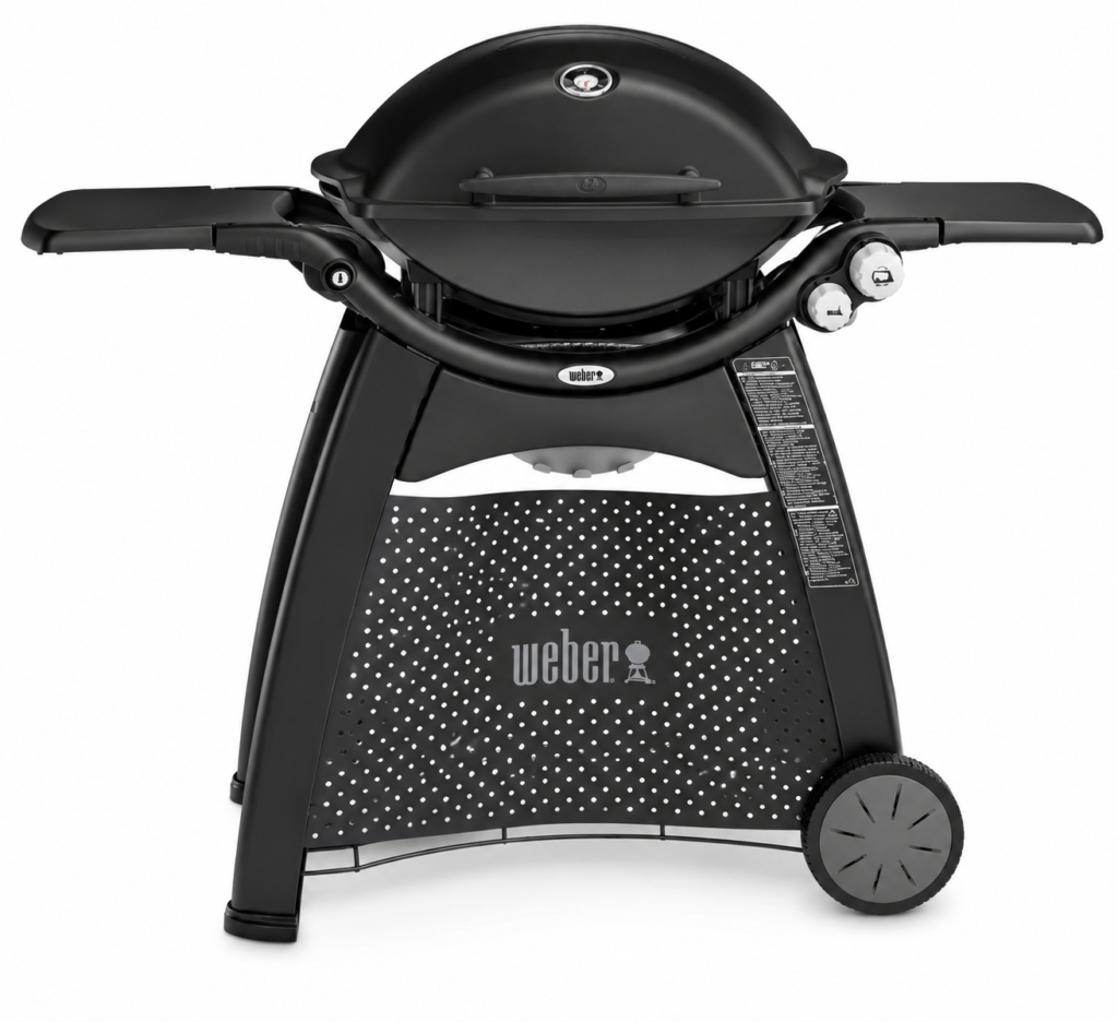Weber Q3200 Gas Grill | 21,700 BTU | 393 sq in | 2 Burners | Porcelain Cast-Iron Grates | Cart-Mounted | LPG | Black
