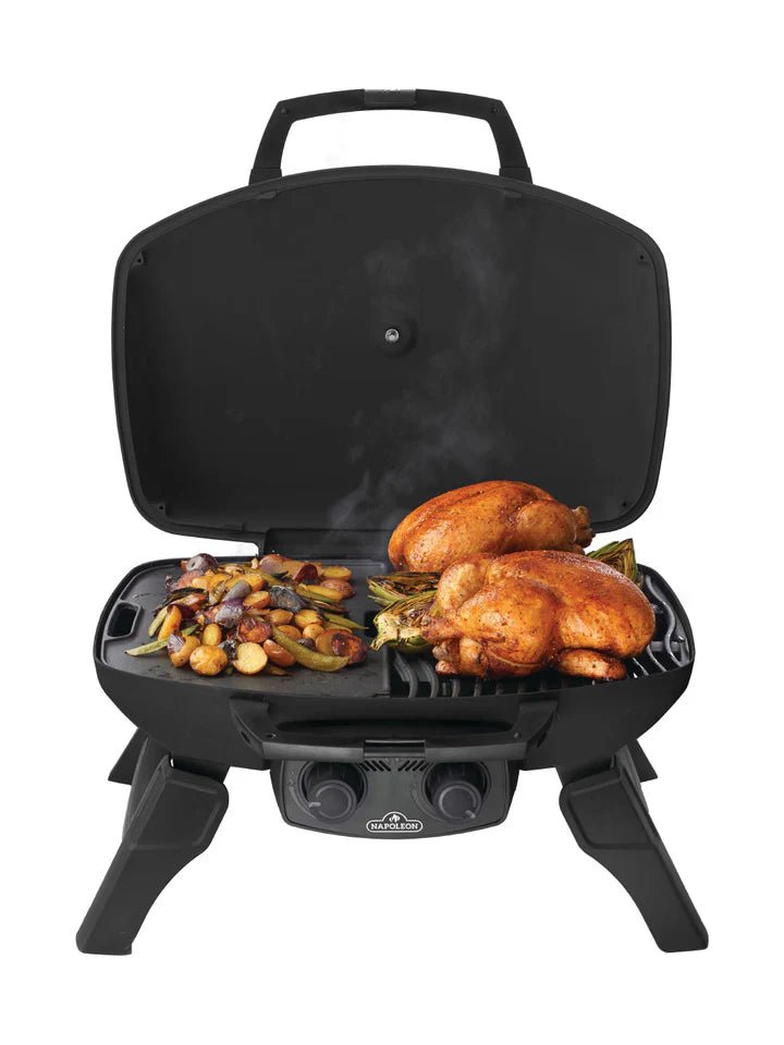 Napoleon TravelQ 285 TQ285-BK Portable Gas Grill | 2 Burner LPG BBQ | Folding Legs | Black - Image 4