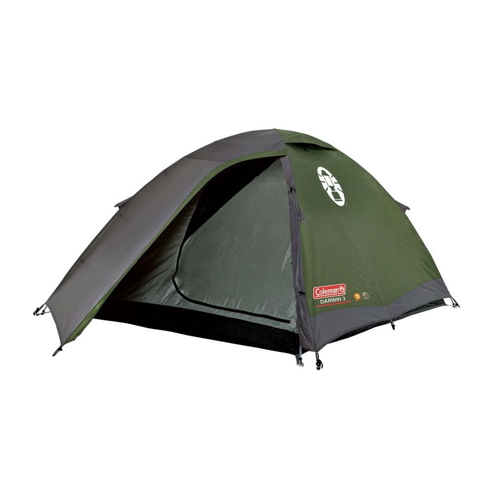 Coleman Darwin 3 Dome Tent | 3 Person | WeatherTec System | Full Waterproof Fly | Fibreglass Poles | 5-10 Min Setup | Compact & Lightweight | Green