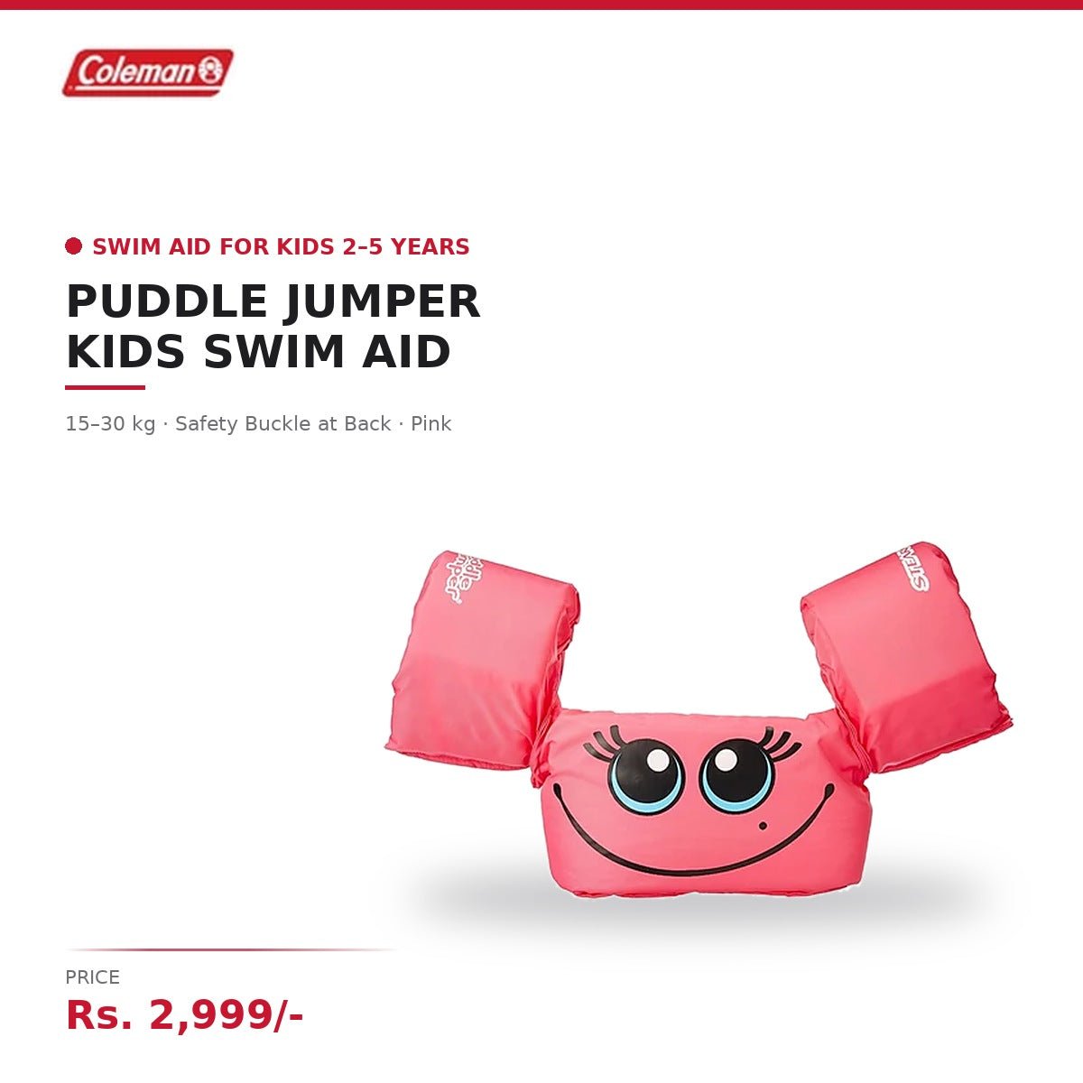 Coleman Sevylor Puddle Jumper Deluxe Arm Bands | Pirate Design | Inflatable | For Kids Swimming | Supervised Pool Use | Pink - Image 2