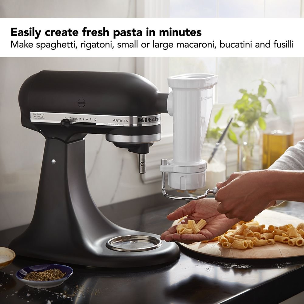 KitchenAid Gourmet Pasta Press Attachment | 6 Pasta Plates | Spaghetti, Bucatini, Rigatoni, Fusilli & Macaroni | Fits All KitchenAid Stand Mixers - Image 5
