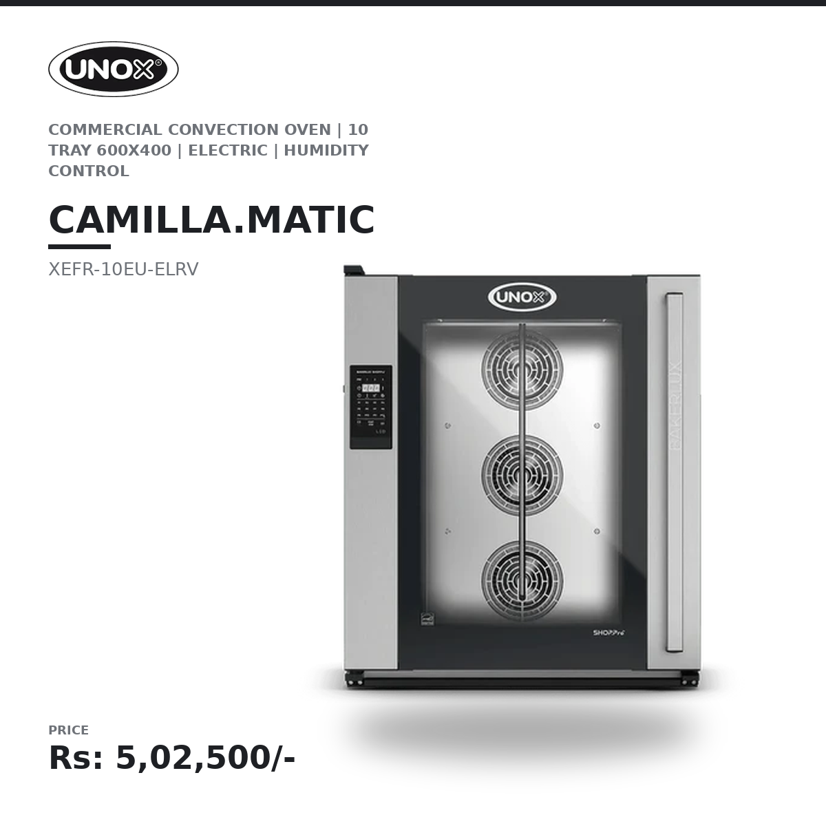 UNOX BAKERLUX SHOP.Pro LED Camilla.Matic XEFR-10EU-ELRV Commercial Convection Oven | 10 Tray 600×400 | Humidity Control | Right Door | AIR.Plus, DRY.Plus & STEAM.Plus | Professional Bakery, Café & Restaurant Oven - Image 2