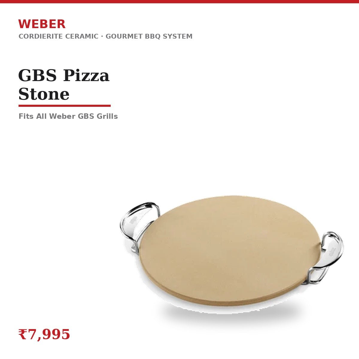 Weber GBS Pizza Stone | Cordierite Ceramic | For GBS Grill Systems | Stone-Baked Crispy Base | Fits All Weber GBS Grills | Pizza Night - Image 2